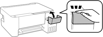 Opening ink tank cover for printer without LCD panel